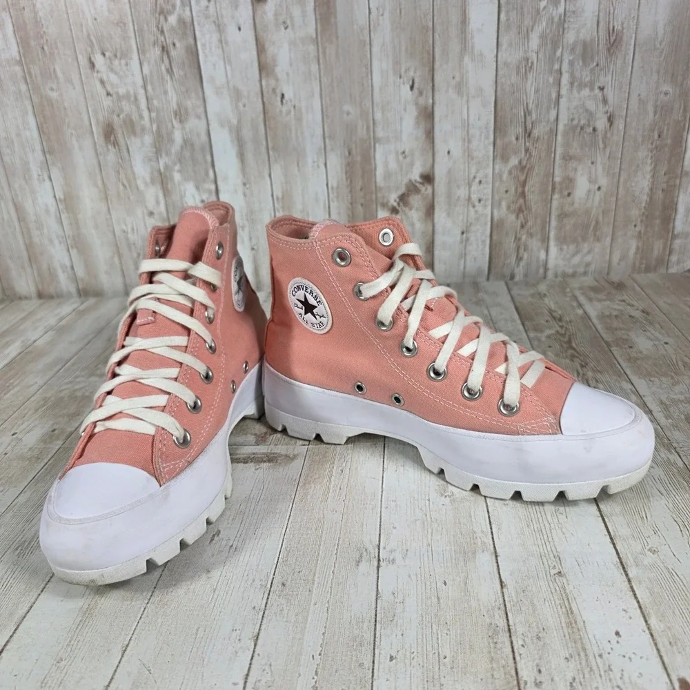 Converse Chuck Taylor All Star Lugged High Top‎ Peach Women's Sneakers - Picture 6 of 8